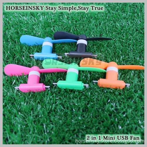 Phone Fans for Apple and Android Portable 2 in 1 T-Type Mini USB Fan